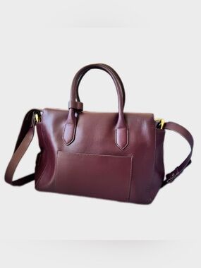J Crew Harper Satchel Bag Oxblood Burgundy Top Handle Crossbody